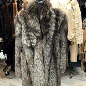 Silver FOX natural fur women's coat size medium (originally 6995 clearance 1895)